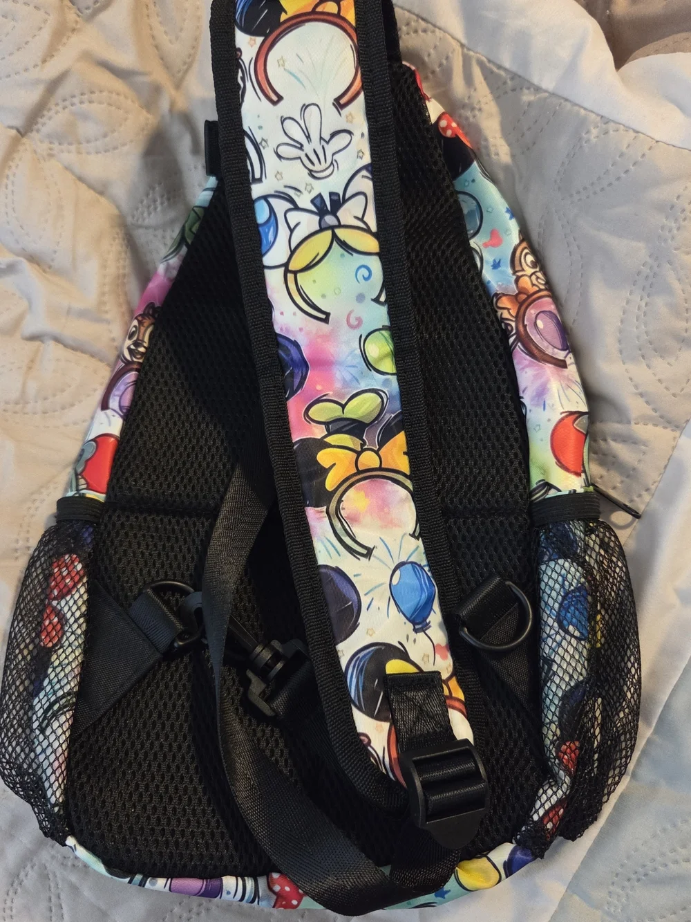 Colorful Character Ear Headband Sling Backpack - Multi